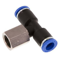 8mm x G1/4'' inline T-stuk Messing/PA 66 Insteekfitting Binnendraad Draaibaar NBR [2 Stuks]