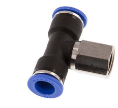 10mm x G1/4'' inline T-stuk Messing/PA 66 Insteekfitting Binnendraad Draaibaar NBR