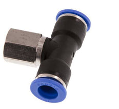 10mm x G1/4'' inline T-stuk Messing/PA 66 Insteekfitting Binnendraad Draaibaar NBR
