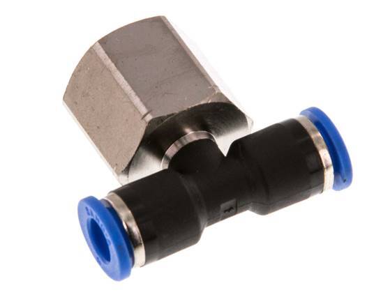 6mm x G3/8'' Inline Tee Push-in Fitting with Female Threads Brass/PA 66 NBR Rotatable [2 Pieces]