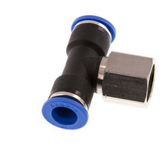 10mm x G3/8'' inline T-stuk Messing/PA 66 Insteekfitting Binnendraad Draaibaar NBR
