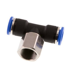 10mm x G3/8'' inline T-stuk Messing/PA 66 Insteekfitting Binnendraad Draaibaar NBR