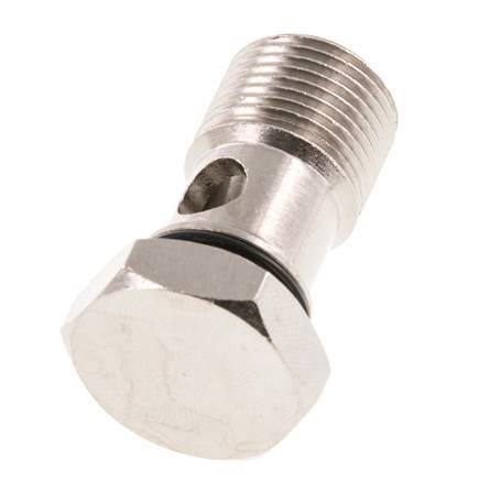 Banjobout 1-weg Vernikkeld Messing G3/8'' Buitendraad NBR [2 Stuks]