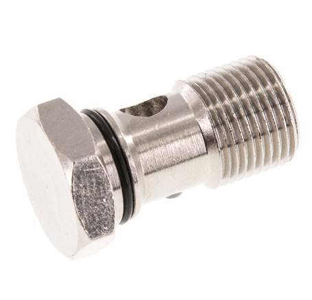 Banjobout 1-weg Vernikkeld Messing G3/8'' Buitendraad NBR [2 Stuks]