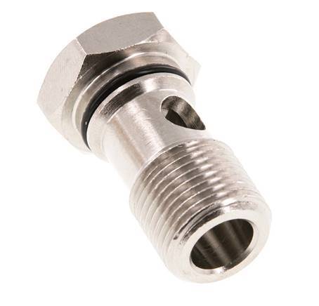 Banjobout 1-weg Vernikkeld Messing G3/8'' Buitendraad NBR [2 Stuks]