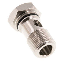 Banjobout 1-weg Vernikkeld Messing G3/8'' Buitendraad NBR [2 Stuks]