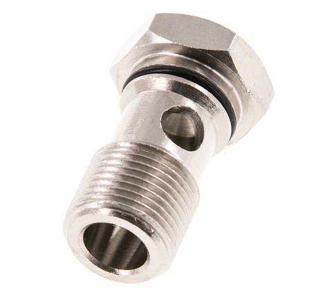 Banjobout 1-weg Vernikkeld Messing G3/8'' Buitendraad NBR [2 Stuks]