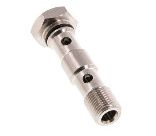 Banjobout 2-weg Vernikkeld Messing G1/8'' Buitendraad NBR [2 Stuks]