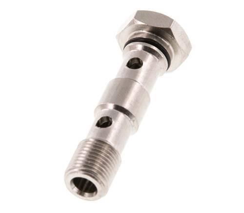 Banjobout 2-weg Vernikkeld Messing G1/8'' Buitendraad NBR [2 Stuks]