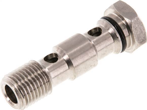 Banjobout 2-weg Vernikkeld Messing G1/4'' Buitendraad NBR