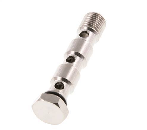 Banjobout 3-weg Vernikkeld Messing G1/4'' Buitendraad NBR