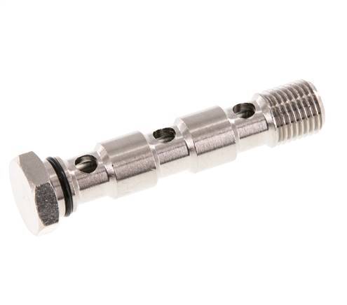 Banjobout 3-weg Vernikkeld Messing G1/4'' Buitendraad NBR