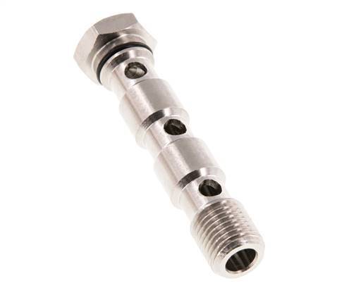 Banjobout 3-weg Vernikkeld Messing G1/4'' Buitendraad NBR