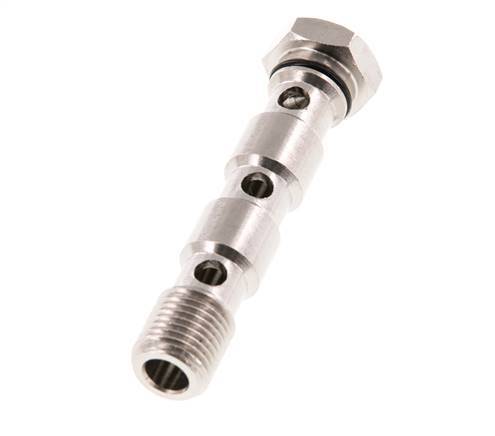 Banjobout 3-weg Vernikkeld Messing G1/4'' Buitendraad NBR
