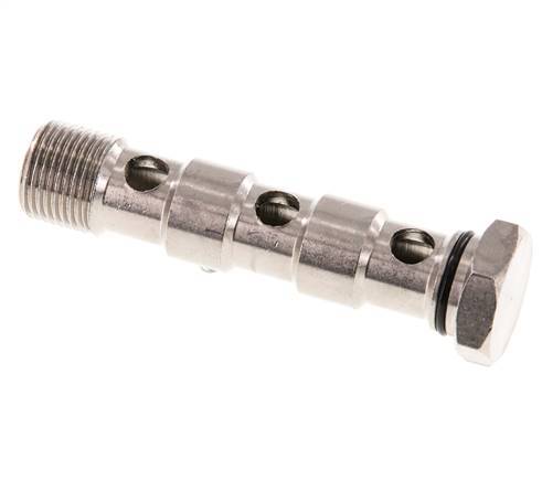 Banjobout 3-weg Vernikkeld Messing G3/8'' Buitendraad NBR