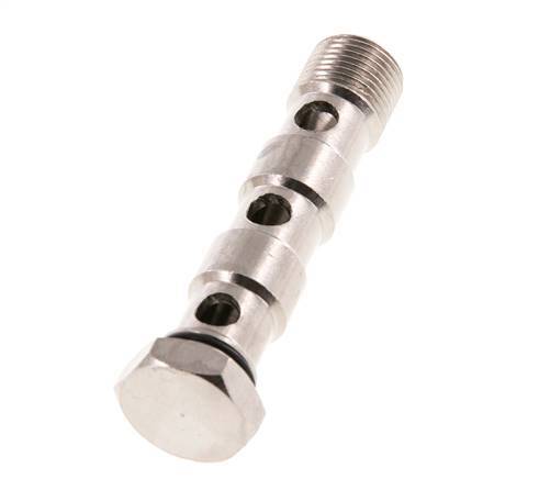 Banjobout 3-weg Vernikkeld Messing G3/8'' Buitendraad NBR