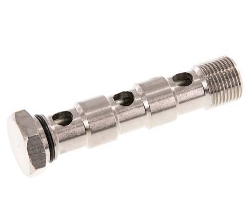 Banjobout 3-weg Vernikkeld Messing G3/8'' Buitendraad NBR