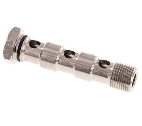 Banjobout 3-weg Vernikkeld Messing G3/8'' Buitendraad NBR