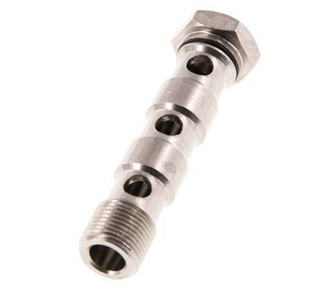 Banjobout 3-weg Vernikkeld Messing G3/8'' Buitendraad NBR
