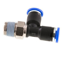 4mm x R1/8'' Right Angle Tee Push-in Fitting with Male Threads Brass/PA 66 NBR Rotatable [2 Pieces]