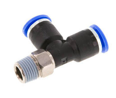 6mm x R1/8'' Right Angle Tee Push-in Fitting with Male Threads Brass/PA 66 NBR Rotatable [2 Pieces]