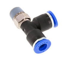 6mm x R1/8'' Right Angle Tee Push-in Fitting with Male Threads Brass/PA 66 NBR Rotatable [2 Pieces]