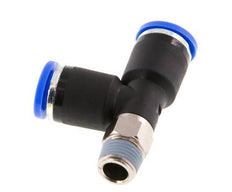 8mm x R1/8'' rechte hoek T-stuk Messing/PA 66 Insteekfitting Buitendraad Draaibaar NBR [2 Stuks]