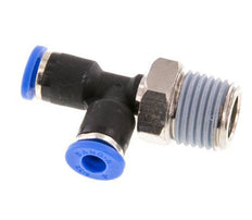 4mm x R1/4'' rechte hoek T-stuk Messing/PA 66 Insteekfitting Buitendraad Draaibaar NBR [2 Stuks]