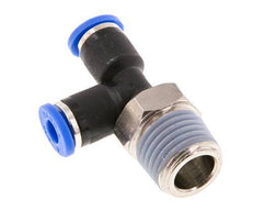 4mm x R1/4'' rechte hoek T-stuk Messing/PA 66 Insteekfitting Buitendraad Draaibaar NBR [2 Stuks]