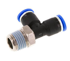 6mm x R1/4'' Right Angle Tee Push-in Fitting with Male Threads Brass/PA 66 NBR Rotatable [2 Pieces]