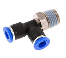 6mm x R1/4'' rechte hoek T-stuk Messing/PA 66 Insteekfitting Buitendraad Draaibaar NBR [2 Stuks]