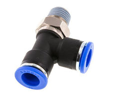 10mm x R1/4'' rechte hoek T-stuk Messing/PA 66 Insteekfitting Buitendraad Draaibaar NBR