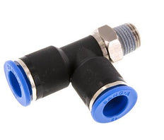 12mm x R1/4'' rechte hoek T-stuk Messing/PA 66 Insteekfitting Buitendraad Draaibaar NBR