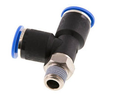 12mm x R1/4'' rechte hoek T-stuk Messing/PA 66 Insteekfitting Buitendraad Draaibaar NBR