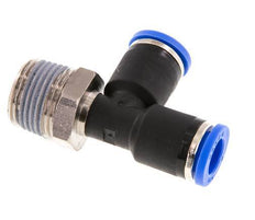8mm x R3/8'' rechte hoek T-stuk Messing/PA 66 Insteekfitting Buitendraad Draaibaar NBR [2 Stuks]