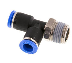 8mm x R3/8'' rechte hoek T-stuk Messing/PA 66 Insteekfitting Buitendraad Draaibaar NBR [2 Stuks]
