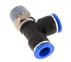 10mm x R3/8'' rechte hoek T-stuk Messing/PA 66 Insteekfitting Buitendraad Draaibaar NBR