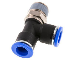 10mm x R3/8'' rechte hoek T-stuk Messing/PA 66 Insteekfitting Buitendraad Draaibaar NBR