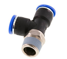 10mm x R3/8'' rechte hoek T-stuk Messing/PA 66 Insteekfitting Buitendraad Draaibaar NBR