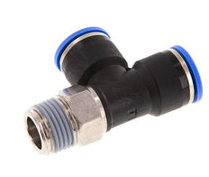 14mm x R1/2'' rechte hoek T-stuk Messing/PA 66 Insteekfitting Buitendraad Draaibaar NBR