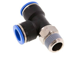 14mm x R1/2'' rechte hoek T-stuk Messing/PA 66 Insteekfitting Buitendraad Draaibaar NBR