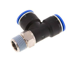 16mm x R1/2'' rechte hoek T-stuk Messing/PA 66 Insteekfitting Buitendraad Draaibaar NBR