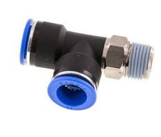 16mm x R1/2'' rechte hoek T-stuk Messing/PA 66 Insteekfitting Buitendraad Draaibaar NBR