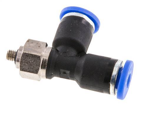 3mm x M 3 Right Angle Tee Push-in Fitting with Male Threads Steel/PA 66 NBR Rotatable [2 Pieces]