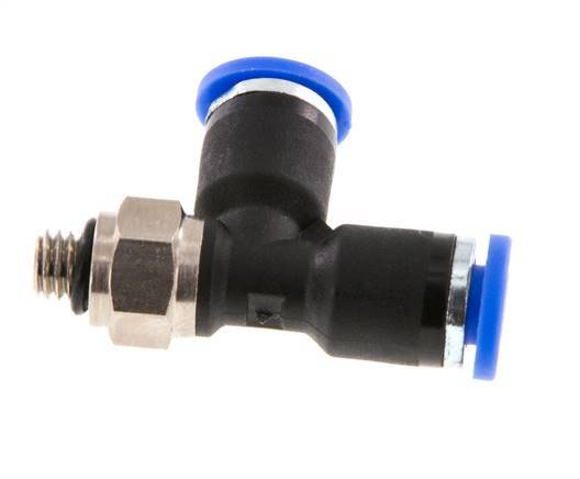 4mm x M 5 Right Angle Tee Push-in Fitting with Male Threads Brass/PA 66 NBR Rotatable [2 Pieces]