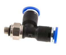 4mm x M 5 Right Angle Tee Push-in Fitting with Male Threads Brass/PA 66 NBR Rotatable [2 Pieces]