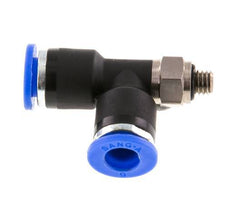 6mm x M 5 rechte hoek T-stuk Messing/PA 66 Insteekfitting Buitendraad Draaibaar NBR [2 Stuks]