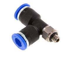 6mm x M 5 rechte hoek T-stuk Messing/PA 66 Insteekfitting Buitendraad Draaibaar NBR [2 Stuks]