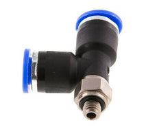6mm x M 5 rechte hoek T-stuk Messing/PA 66 Insteekfitting Buitendraad Draaibaar NBR [2 Stuks]