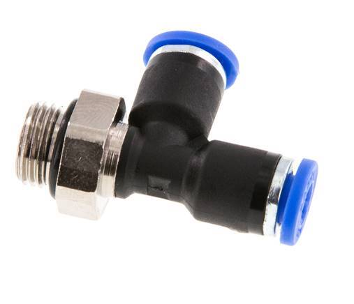 4mm x G1/8'' Right Angle Tee Push-in Fitting with Male Threads Brass/PA 66 NBR Rotatable [2 Pieces]